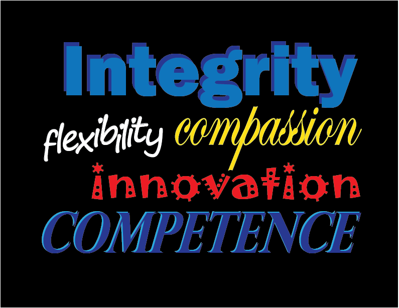 Web Seal corporate values - Integrity, flexibility, compassion, innovation, and competence
