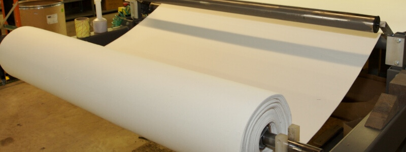 White Felt Roll At Slitter Machine