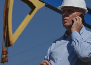 petroleum engineer at an oil derrick